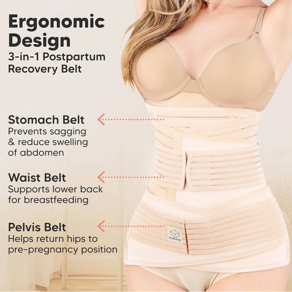 3 in 1 Postpartum Belly Support Wrap Pelvis Belt Waist Belt Belly Belt Nude